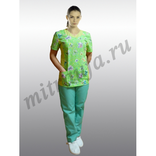 Костюм медицинский Магнолия (Зелёный) РАСПРОДАЖА