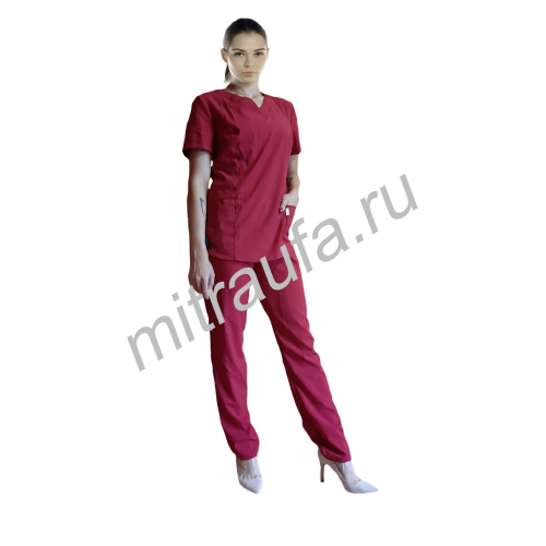 Костюм медицинский Вена Спандекс (бордо)