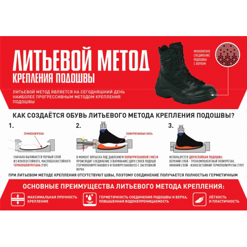 Сапоги кожаные ДОКА ПУ/ТПУ, манжета